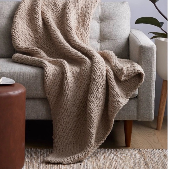 New! Quince Chunky Hand Knit Wool Throw - Picture 2 of 4